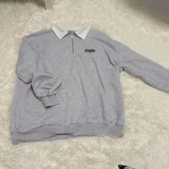 グレー ポロシャツスタイル トレーナー