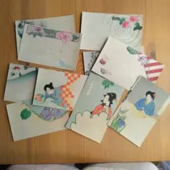 和風女性他イラスト 　ポストカード 10枚セット　レトロ