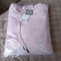 ジーユー ヘビーウェイトスウェットショートパーカー　ピンク　L