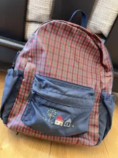 【familiar】赤チェック柄リュック