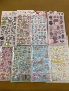 8枚セットまとめ売りオーロラシール硬めシールおしりシールぷっくり立体シール