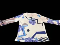 レオナールスポーツ 花柄 カットソー 半袖 40青 白のサムネイル