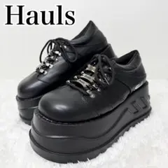 未使用級 Hauls 盛れる！ズック 厚底レースアップスニーカー L ブラック