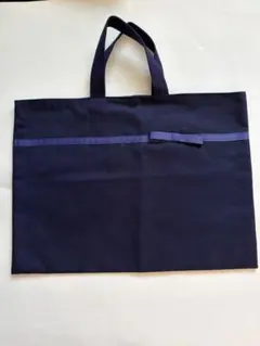 ラスト！ハンドメイド◆紺色　リボン　レッスンバッグ◆お受験
