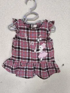 KP ベビー服 ワンピース 80cm チェック柄 うさぎのサムネイル