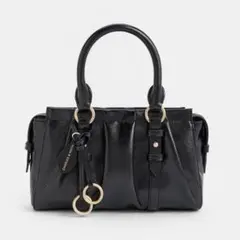 CHARLES & KEITH ブリットン ルーシュドトップハンドルトートバッグ