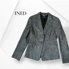 INED イネド ヘリンボーン ウール テーラードジャケット 13 LL