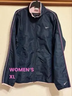 NIKE レディース ウィンドブレーカーXL シャカシャカ ネイビー×ピンク