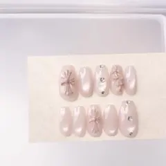 現品　ネイルチップ　マグネット　クロムネイル　ピンク