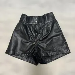 GRL ハイウエスト フェイクレザー ショートパンツ ブラック M