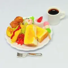 ①モーニングセット 1/10 樹脂粘土 ドールハウス 食品サンプル ミニチュア