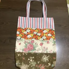 ハンドメイド　花柄トートバック　値下げ