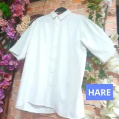 HARE★メンズシャツ※ホワイト※とろみ感触※M※