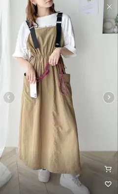 Java ベージュ サロペット オーバーオール