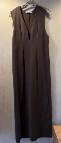 SNIDEL Vネック ニットワンピース ブラウン