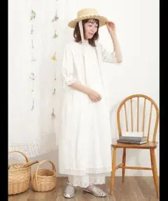 新品 レースパッチワークワンピース　サマンサモスモス　SM2　ホワイト