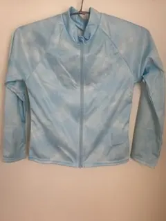 水色 ジップアップ ラッシュガード　ジュニア、キッズ　水着