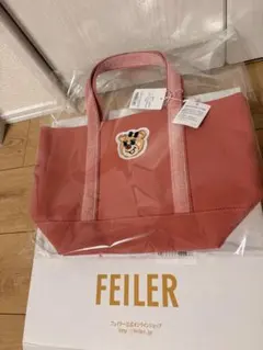 FEILER オールドテディ ワッペントートバッグ ピンク 小サイズ