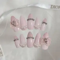 ネイルチップ 現品 オーダー 量産型 韓国 フレンチガーリー ワンホン ちゅるん