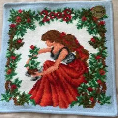 Feller 2008年 花を植える女性のタオルハンカチ