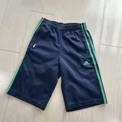 adidas ネイビー グリーン ストライプ ショートパンツ