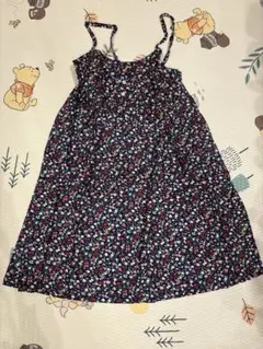 ネイビー花柄キャミワンピース 約86cm丈