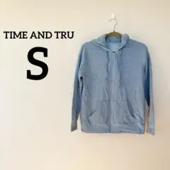 TIME AND TRU 【S】ライトブルー フルジップ パーカー