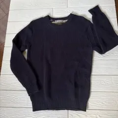 nano Universe ダークネイビー リブ編みセーター