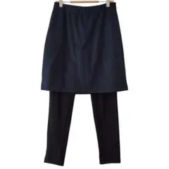 大人用 スカート付きレギンス スカッツ デニム風 ネイビー【Ｌ】