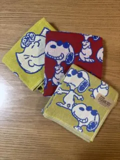 スヌーピー　タオルハンカチ 3枚セット　ビンテージピーナッツ