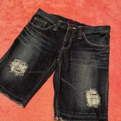 SLY ダメージデニムショートパンツ