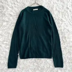 Ledual ルデュアル リブ編みプルオーバーニット M ダークグリーン