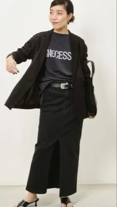 L'Appartement Denim Maxi Skirt 36 ブラックのサムネイル