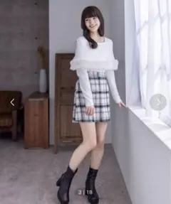 clear ケープファーニットトップス