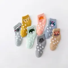 キッズ靴下 10ヶ月～2歳 ソックス 7足セット ドット柄 子供用靴下 ベビー