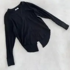 OMNES ロングスリーブ Vネック カットソー 黒 綿97% シンプル