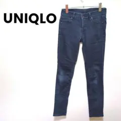 589【ユニクロ】 ストレートパンツ　ストレッチ　デニム　シンプル