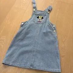 petit main ミニーマウス デニムジャンバースカート