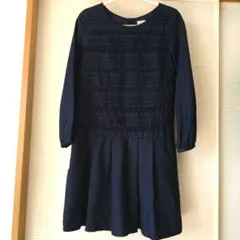【Afternoon Tea WARDROBE】長袖 フリル ひざ丈ワンピースのサムネイル