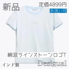 新品　ラインストーン ロゴ 半袖 Tシャツ　綿混 コットン混　完売品のサムネイル