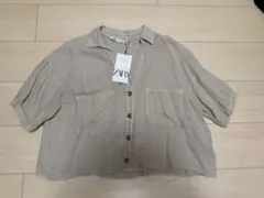 【新品未使用】　ZARA リネンシャツ　ベージュ