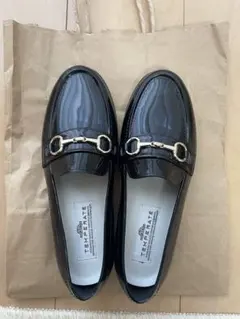 【美品】TEMPERATE ブラック ローファー　エナメル　レインシューズ