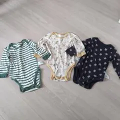 UNIQLO ベビー肌着 ロンパース 長袖 80cm 3枚セット