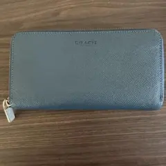 COACH コーチ 長財布 CJ884 シグネチャー ラウンドジップ ブルー