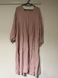 ジェラートピケ　前開き　マタニティガーゼティアードワンピース