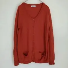 【春カラー】LEPSIM オレンジ オレンジレッドカーディガン羽織 Lサイズ