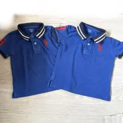 ラルフローレン ポロシャツ 2枚セット 双子 ブルー 18M ビッグポニー