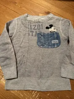 120デニムダンガリー　ミッキーマウス　トレーナー