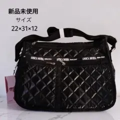 ​新品 未使用 ショルダーバッグ 黒 多機能 大容量 A4収納可 軽量レディース