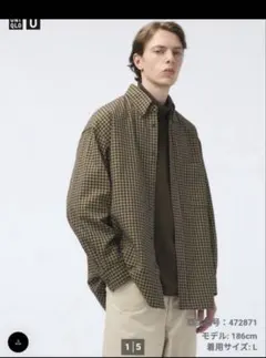 UNIQLO ツイルオーバーサイズシャツ Mサイズ イエロー